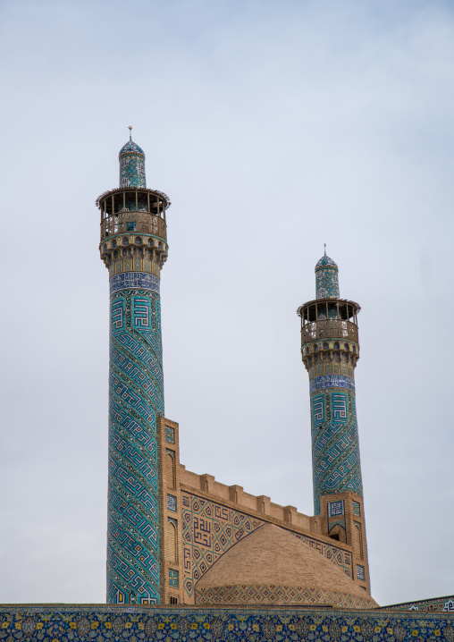 jameh masjid or friday mosque minarets, Isfahan Province, isfahan, Iran