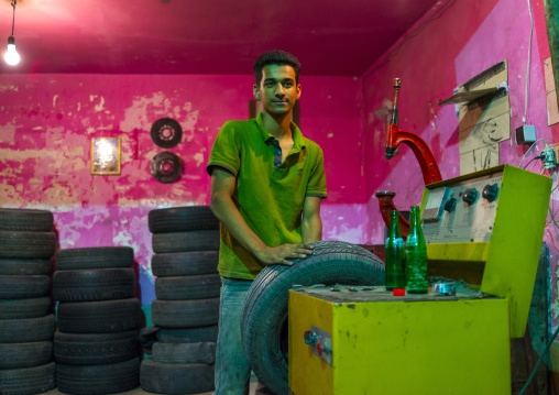 Man In A Garage, Kermanshah, Iran