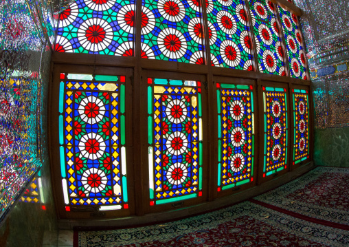 Stained Glass Windows In The Shah-e-cheragh Mausoleum, Fars Province, Shiraz, Iran