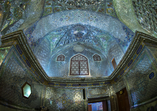 The Shah-e-cheragh Mausoleum Ceiling, Fars Province, Shiraz, Iran