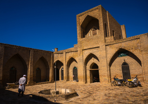 Iranian Shiite Mullah In The Courtyard Of An Old Caravanserai Turned Into Madrassah, Golestan Province, Karim Ishan, Iran