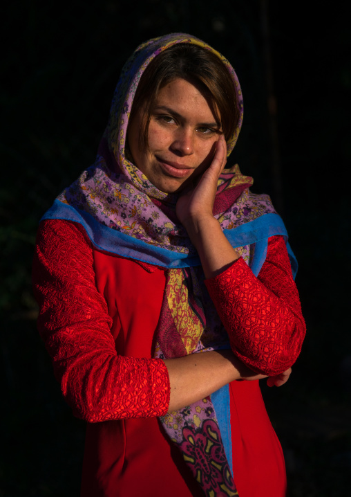 Turkmen Woman With Traditional Clothing, Golestan Province, Kuhmian, Iran