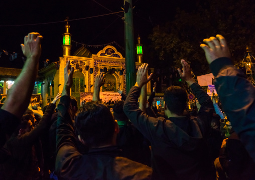 Iranian Shiite Muslim Men Chanting And Self-flagellating During Ashura, The Day Of The Death Of Imam Hussein, Golestan Province, Gorgan, Iran