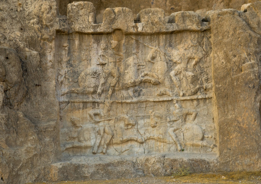 Victory Of Bahram Ii Below Achaemenian Royal Tombs In Naqsh-e Rustam Necropolis, Fars Province, Shiraz, Iran