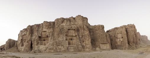 Achaemenian Royal Tombs In Naqsh-e Rustam Necropolis Panorama, Fars Province, Shiraz, Iran