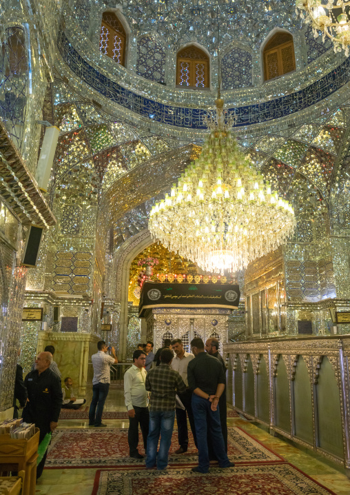 Muslim Shiite People Hall Of The Shah-e-cheragh Mausoleum, Fars Province, Shiraz, Iran