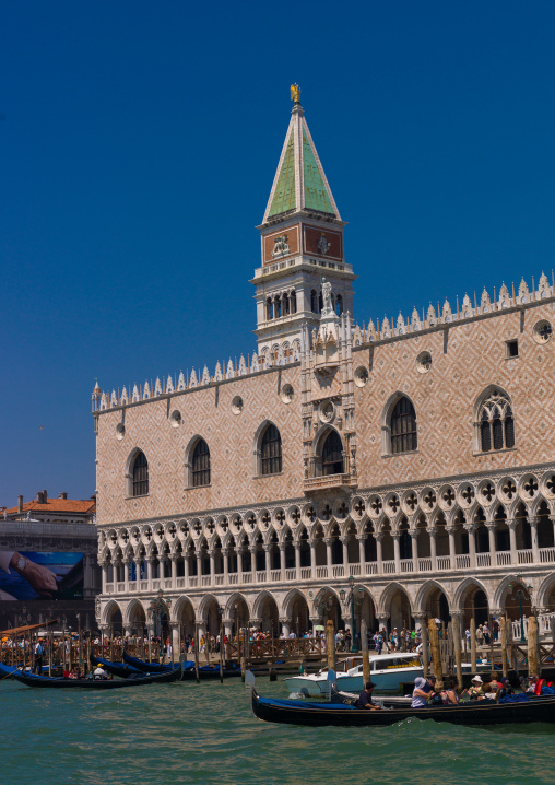 The Doge's palace and st Mark's campanile, Veneto Region, Venice, Italy