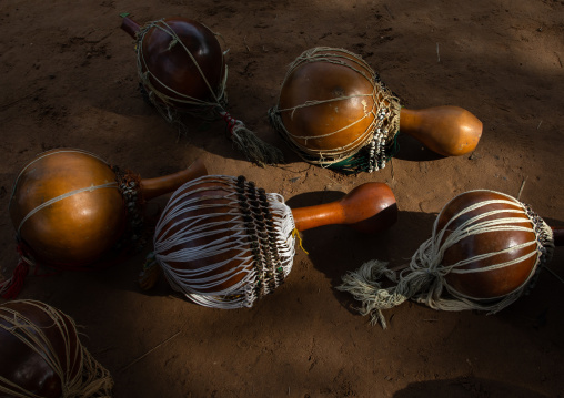 Shakers used during a Goli mask dance in Baule tribe, Région des Lacs, Bomizanbo, Ivory Coast