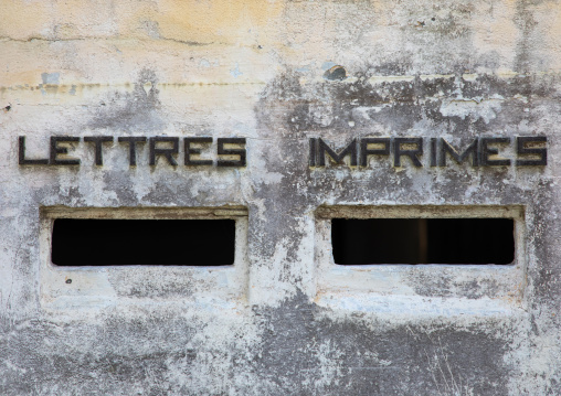 Mailbox in the former customs house, Sud-Comoé, Grand-Bassam, Ivory Coast