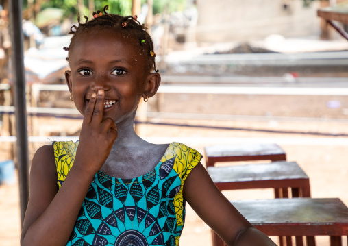 Portrait of a shy african girl, Savanes district, Waraniene, Ivory Coast