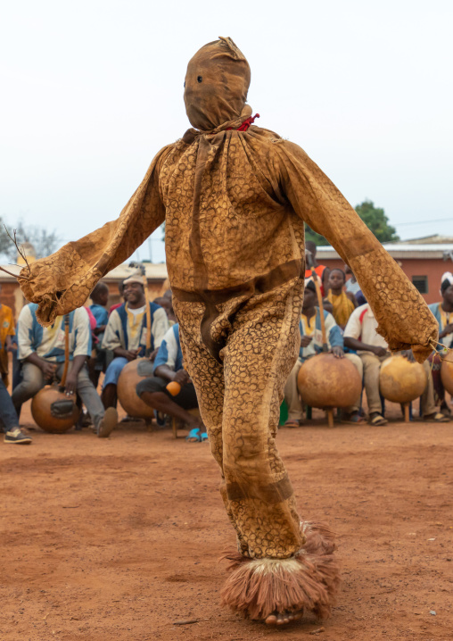 Boloye dance of the panther man in the Senufo community, Savanes district, Waraniene, Ivory Coast