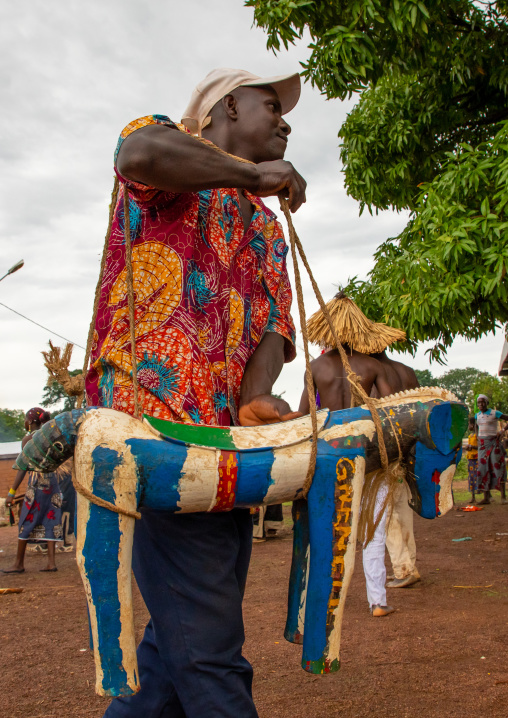 Wooden seat for the leader during the Ngoro dance, Savanes district, Ndara, Ivory Coast