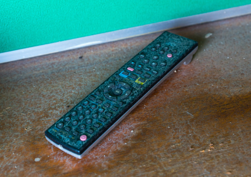 Dusty remote contro inside a school in the difficult-to-return zone, Fukushima prefecture, Tomioka, Japan