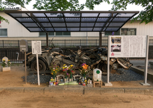 A shrine to police victims of the 2011 tsunami, Fukushima prefecture, Tomioka, Japan