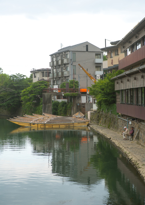 Fishermen on hozu river, Kansai region, Arashiyama, Japan