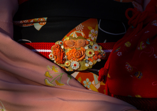 Kimono clasp of a 16 years old maiko called chikasaya, Kansai region, Kyoto, Japan