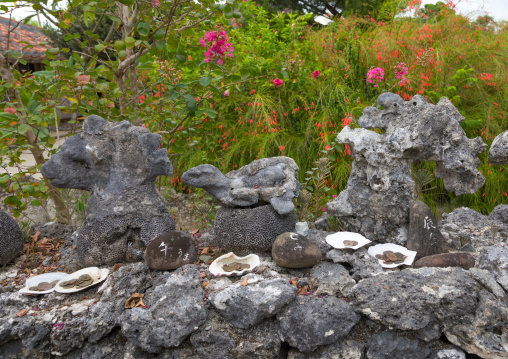 Offerings collected in shells, Yaeyama Islands, Taketomi island, Japan