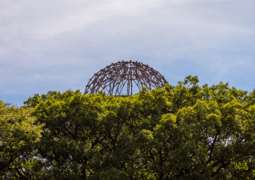 The Genbaku dome also known as the atomic bomb dome in Hiroshima peace memorial park, Chugoku region, Hiroshima, Japan