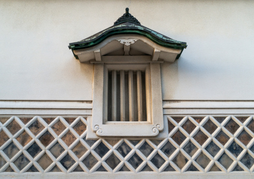 Traditional house window in Kazue-machi chaya geisha district, Ishikawa Prefecture, Kanazawa, Japan