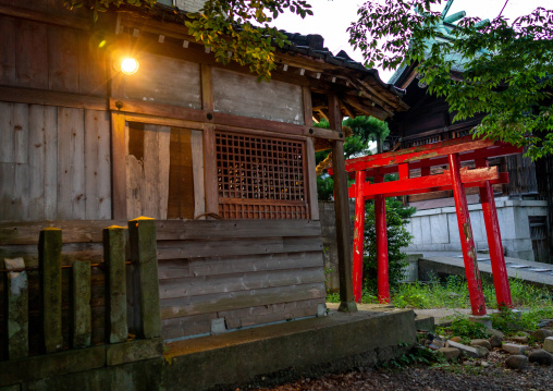 Torii gate in Kazue-machi chaya geisha district, Ishikawa Prefecture, Kanazawa, Japan