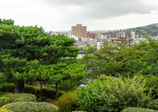 Cityscape from Kenroku-en garden, Ishikawa Prefecture, Kanazawa, Japan