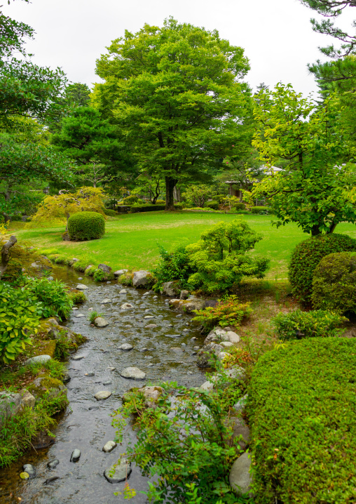 River in Kenroku-en garden, Ishikawa Prefecture, Kanazawa, Japan