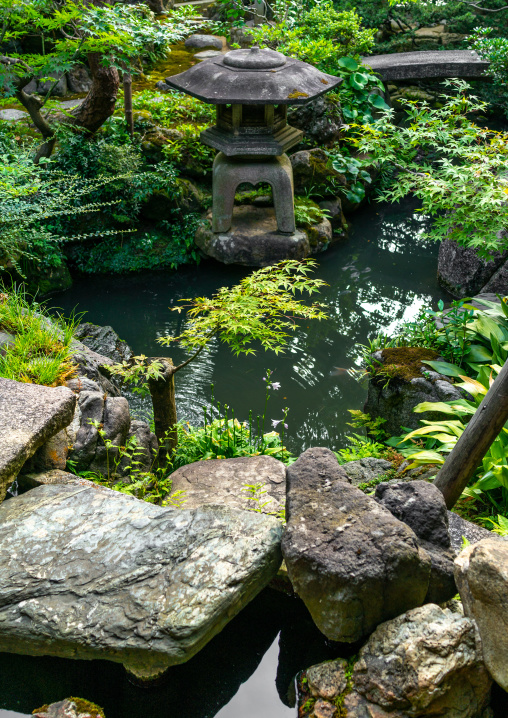Nomura family samurai house japanese garden in Nagamachi quarter, Ishikawa Prefecture, Kanazawa, Japan