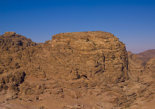 Tombs In Petra Hills Landscape, Jordan