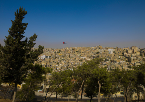 View From Citadel Over City Of Amman, Showing Raghadan Flagpole, Jordan