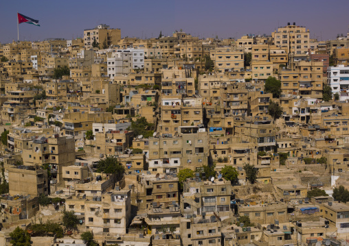 View From Citadel Over City Of Amman, Showing Raghadan Flagpole, Jordan
