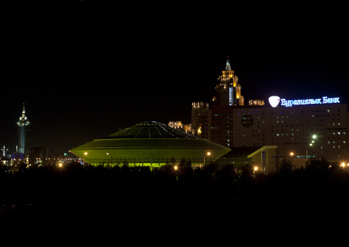 Ufo Shaped Circus By Night, Astana, Kazakhstan