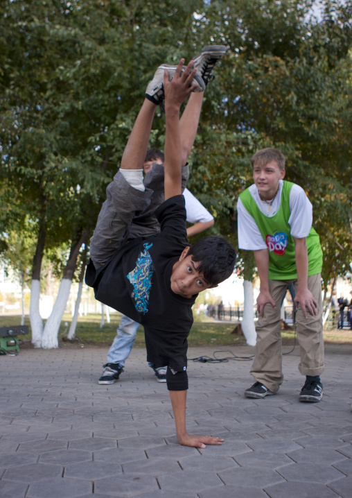 Break Dancer In Action In Astana, Kazakhstan