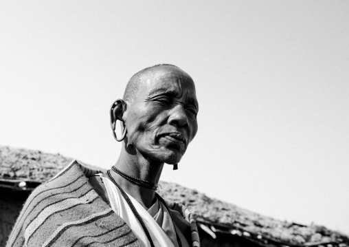 Maasai tribeswoman with long ears, Nakuru county, Nakuru, Kenya