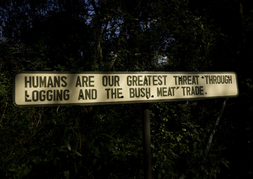 A sign tells the public about protecting the wild animals, Laikipia county, Laikipia, Kenya