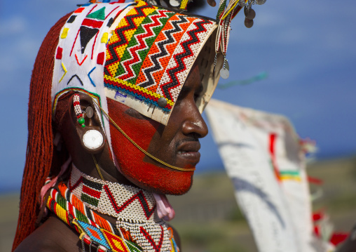Rendille tribesman, Turkana lake, Loiyangalani, Kenya