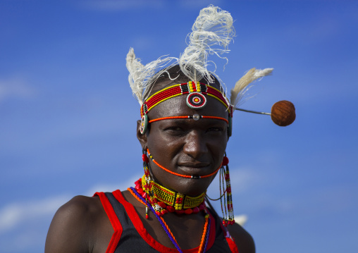 Portrait of a turkana tribesman, Turkana lake, Loiyangalani, Kenya