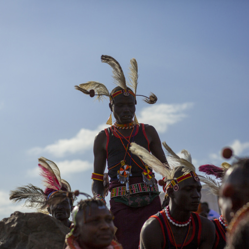 Turkana tribesmen dancing, Turkana lake, Loiyangalani, Kenya