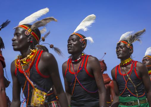 Turkana tribesmen dancing, Turkana lake, Loiyangalani, Kenya