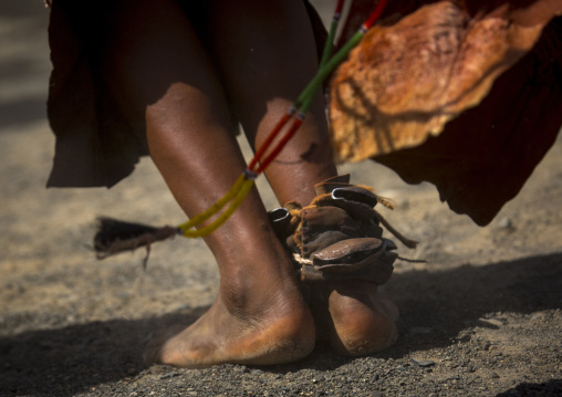 Samburu dancer's ankle decorations, Turkana lake, Loiyangalani, Kenya