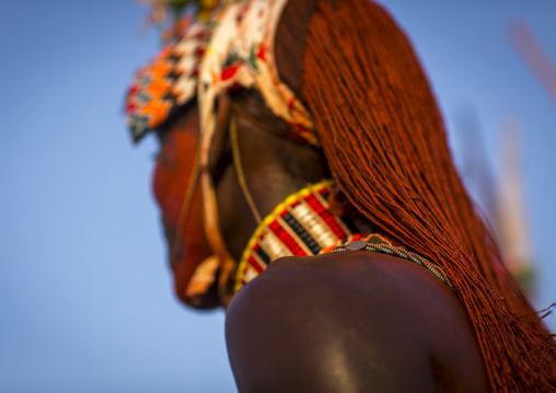 Rendille tribesman with long braided hair, Turkana lake, Loiyangalani, Kenya