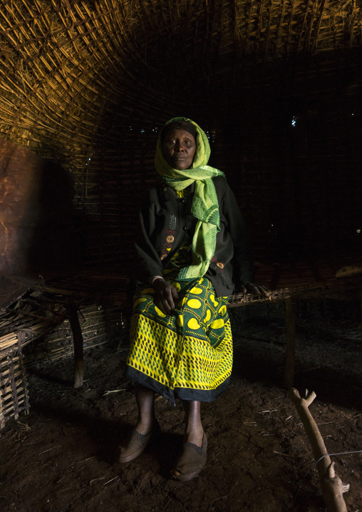 Borana tribe woman inside a hut, Marsabit district, Marsabit, Kenya