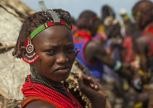 Dassanech tribe young woman, Turkana lake, Loiyangalani, Kenya