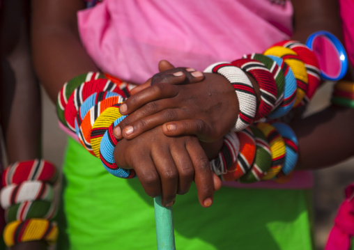 Rendille tribeswomen bracelets, Turkana lake, Loiyangalani, Kenya