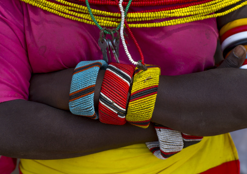Rendille tribeswoman bracelets, Marsabit district, Ngurunit, Kenya