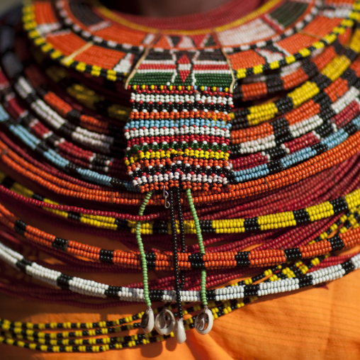 Samburu tribe woman with beaded necklaces, Samburu County, Maralal, Kenya