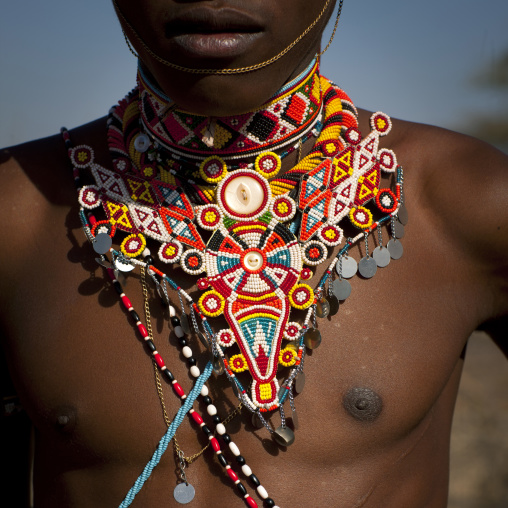 Samburu tribesman morane decoration, Samburu county, Samburu national reserve, Kenya