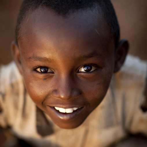 Portrait of a smiling Borana tribe boy, Marsabit County, Marsabit, Kenya