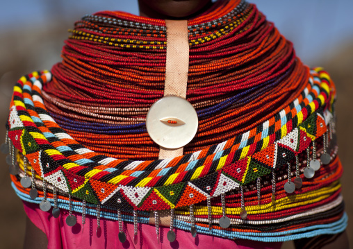 Rendille tribeswoman necklace, Marsabit district, Ngurunit, Kenya