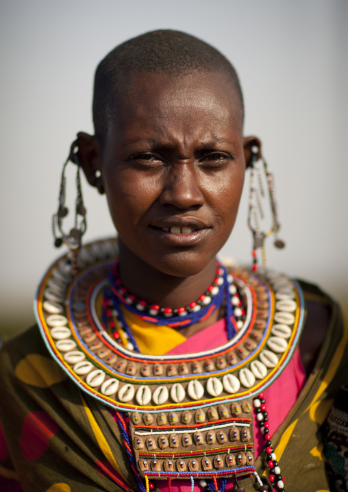 Maasai tribeswoman in traditional maasai clothing, Nakuru county, Nakuru, Kenya
