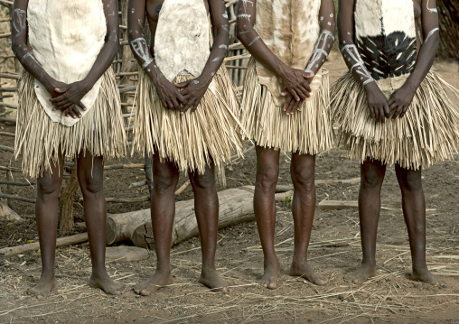 Tharaka tribe women vegetal skirts, Laikipia County, Mount Kenya, Kenya